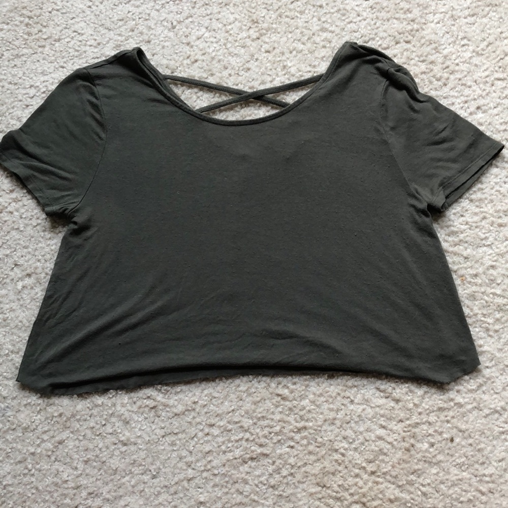 Green crop top